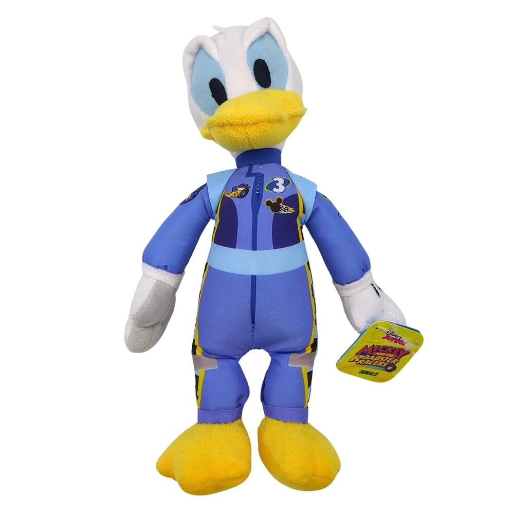 Disney Junior Mickey And The Roadster Racers Donald Duck Plush Blue Racer New